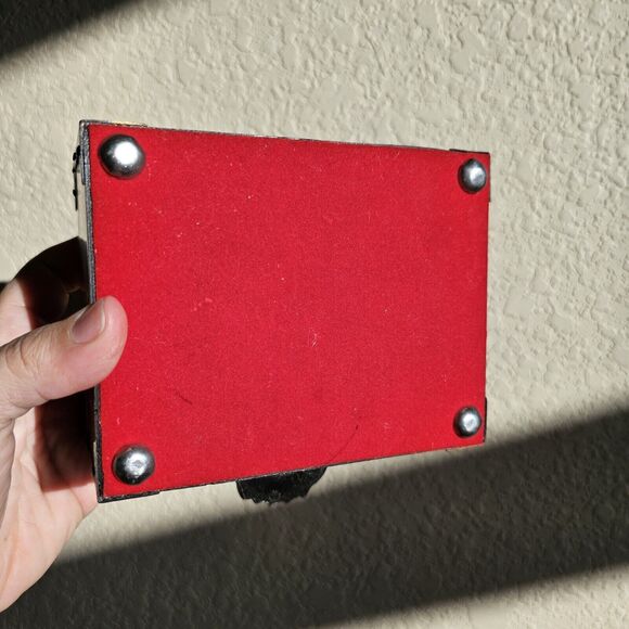 Vintage Korean Ox Horn Jewelry Box Red with Fish Lock, Small Asian Keepsake Box - Picture 7 of 7